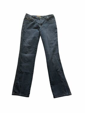 Lexi Dark Demim Stretch Bootcut Jeans Size 8 Embroidered Pocket
